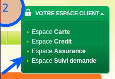 Espace carte, crédit ou assurance